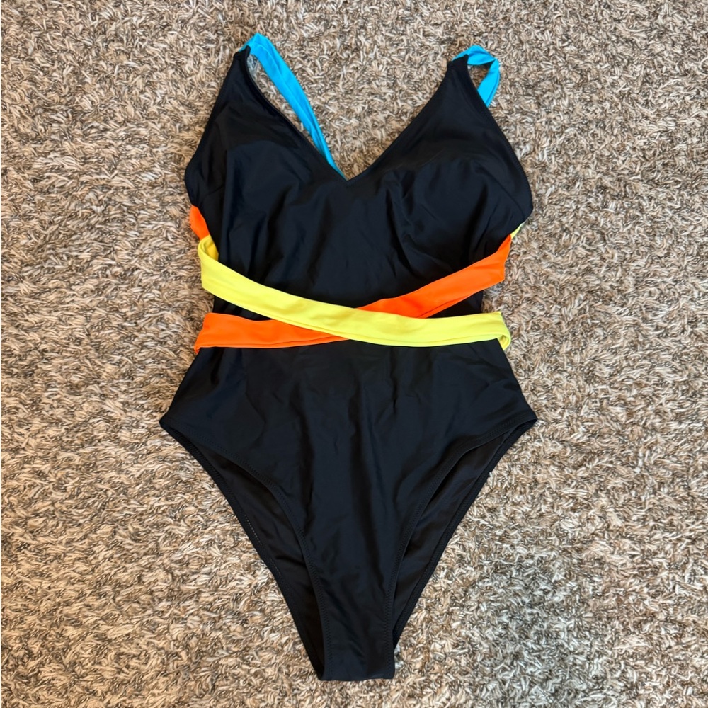 Colorful Striped One-Piece Swimsuit